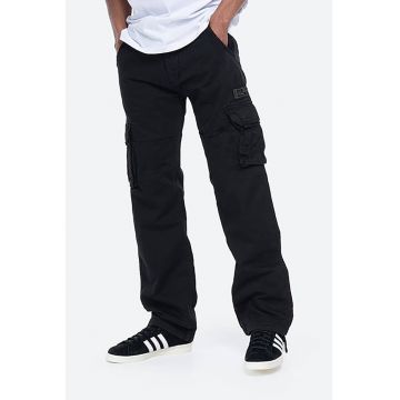 Pantaloni cargo de bumbac cu logo - Negru