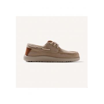 Pantofi boat din panza Kinango - Bej inchis