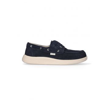 Pantofi boat din piele intoarsa - Bleumarin