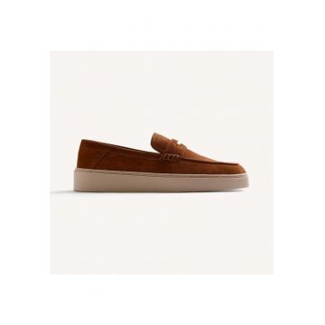 Pantofi loafer din piele intoarsa Imus - Caramel