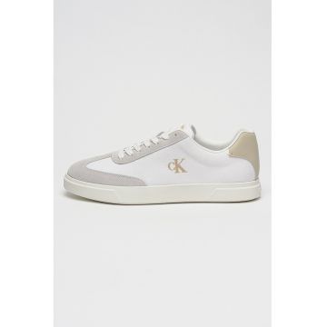 Pantofi sport de panza cu garnituri de piele intoarsa