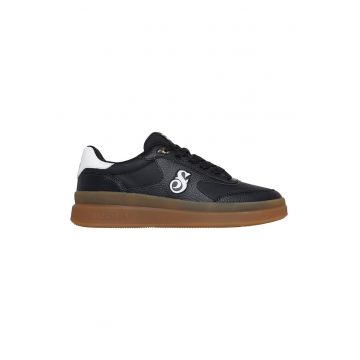 Pantofi sport de piele Courtside Cali Dudez - Alb/Negru
