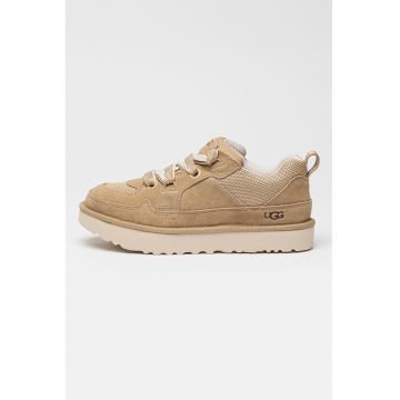 Pantofi sport de piele intoarsa si plasa Lo Lowmel - Bej inchis