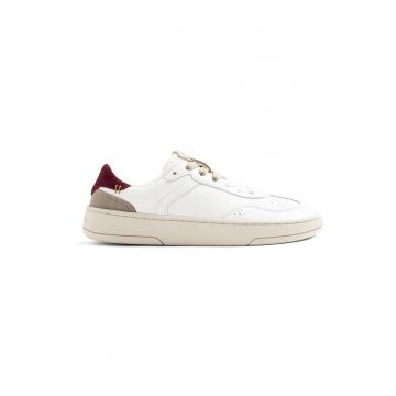 Pantofi sport de piele Mepanda - Alb/Visiniu