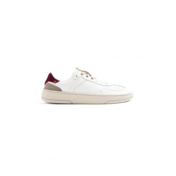Pantofi sport de piele Mepanda - Alb/Visiniu