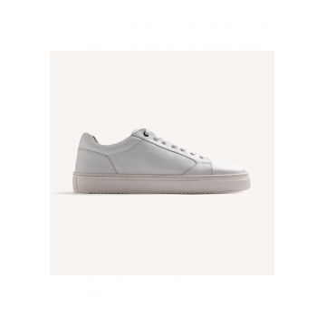 Pantofi sport low-cut cu model uni - Alb murdar