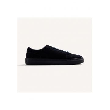 Pantofi sport low-cut din piele intoarsa - Albastru ultramarin