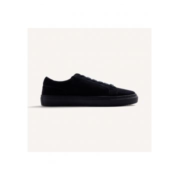 Pantofi sport low-cut din piele intoarsa - Albastru ultramarin