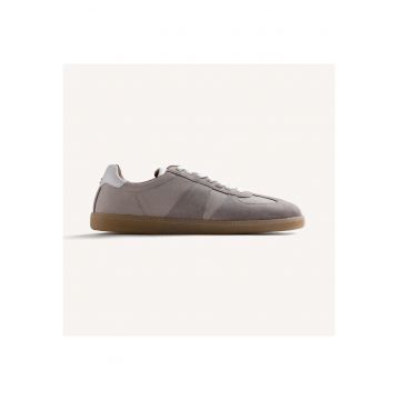 Pantofi sport Rongo Llow-cut din piele intoarsa - Maro taupe