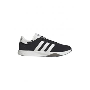 Pantofi sport Run cu garnituri de piele intoarsa - Negru/Alb optic
