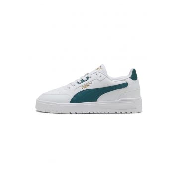 Pantofi sport Shuffle Dowtown de piele ecologica - Alb/Albastru petrol
