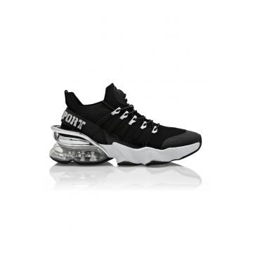 Pantofi sport slip-on din material textil Tiger Attack//Gen.X.04 - Negru/Argintiu