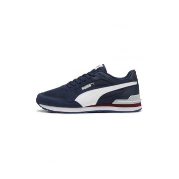 Pantofi sport ST Runner v4 de plasa cu garnituri de piele ecologica - Alb/Bleumarin