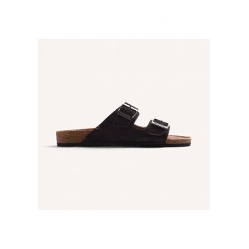Papuci din piele intoarsa Musoma - Negru
