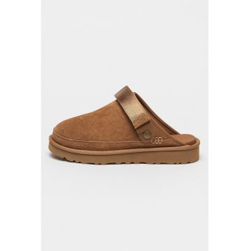 Saboti slingback din piele intoarsa GoldenCoast - Maro scortisoara