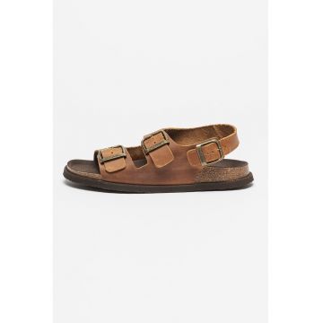 Sandale de piele cu design cu catarama Gaston - Maro cognac
