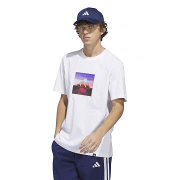 Tricou cu imprimeu foto - Alb/Violet