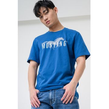 Tricou cu imprimeu logo Austin - Albastru neon