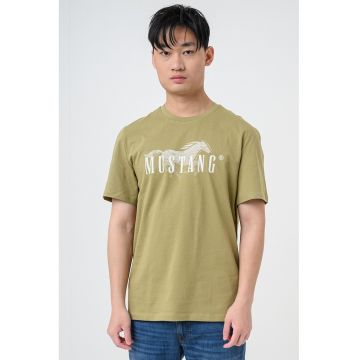 Tricou cu imprimeu logo Austin - Verde masliniu deschis