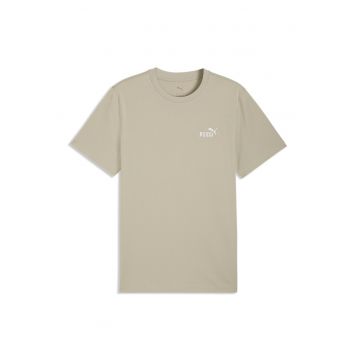 Tricou cu logo brodat Essentials No. 1 - Maro nisip