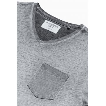 Tricou din bumbac cu buzunar pe piept - Gri
