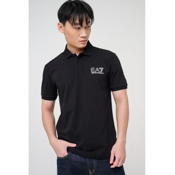 Tricou polo cu imprimeu logo pe partea din spate Visibility - Alb/Negru