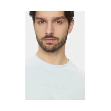 Tricou uni cu decolteu la baza gatului din bumbac