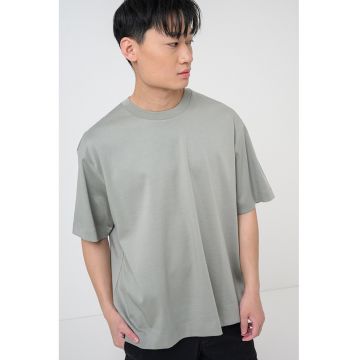 Tricou uni de bumbac - Verde pal