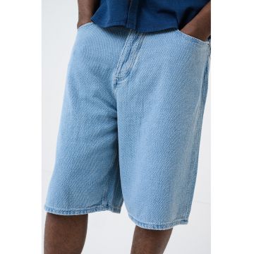 Bermude din denim cu croiala ampla Mason - Albastru deschis