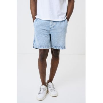 Bermude din denim cu gaici pentru curea - Albastru deschis