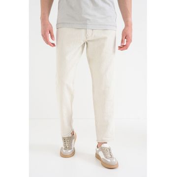 Blugi relaxed fit cu croiala conica 838 - Bej deschis