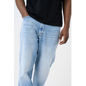 Blugi relaxed fit cu talie medie - Albastru deschis