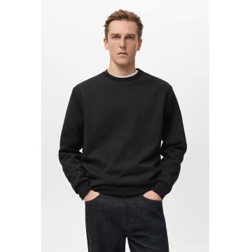 Bluza de trening din amestec de bumbac cu model uni - Negru