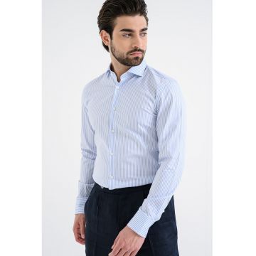 Camasa cu maneci lungi si dungi - Alb/Albastru
