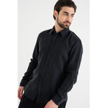 Camasa uni de in - Negru stins