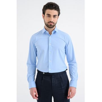 Camasa uni slim fit Hank - Albastru pastel