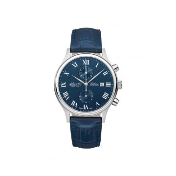 Ceas barbatesc  Quartz Argintiu - 54767 - Albastru