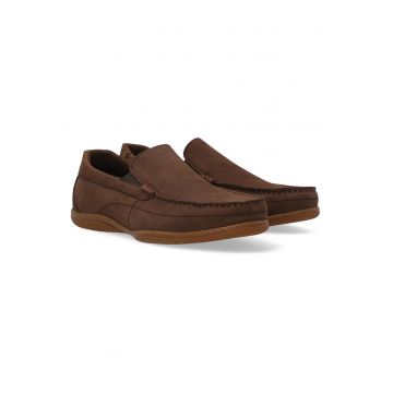Mocasini de piele cu insertii elastice