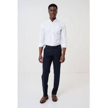 Pantaloni chino regular fit cu model uni - Negru