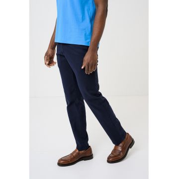 Pantaloni chino regular fit din amestec de lyocell - Bleumarin