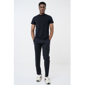 Pantaloni conici cu pensa - Albastru ultramarin
