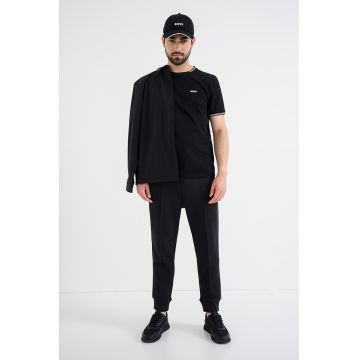 Pantaloni conici de trening cu cusaturi decorative Join - Alb/Negru stins