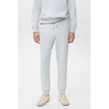 Pantaloni de trening din amestec de bumbac - Gri deschis melange