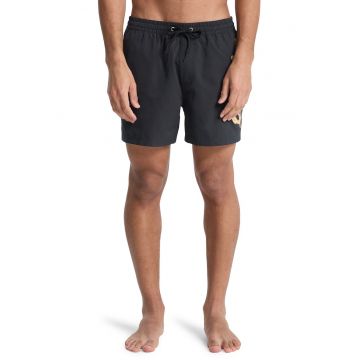 Pantaloni scurti de baie cu imprimeu logo si snur Everyday Malibu - Negru/Galben
