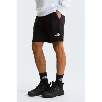Pantaloni scurti din amestec de bumbac cu logo si snur - Negru/Alb optic