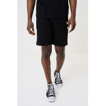 Pantaloni scurti din bumbac cu buzunar pe partea din spate - Negru