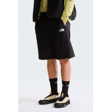 Pantaloni scurti relaxed fit din nailon cu o curea - Alb/Negru