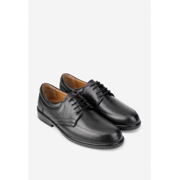 Pantofi clasici din piele neagră pentru bărbați - Negru