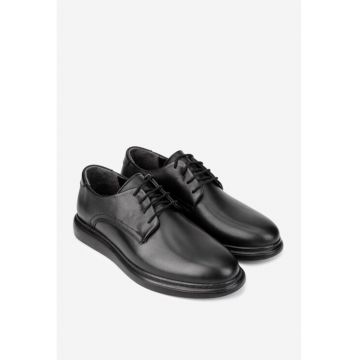 Pantofi eleganți din piele naturală pentru bărbați - Negru