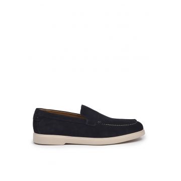 Pantofi loafer de piele intoarsa - Albastru ultramarin